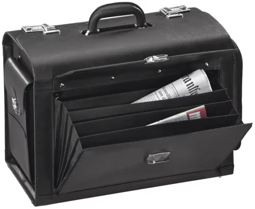 Alassio Pilotenkoffer Verona Aktenkoffer Leder Schwarz