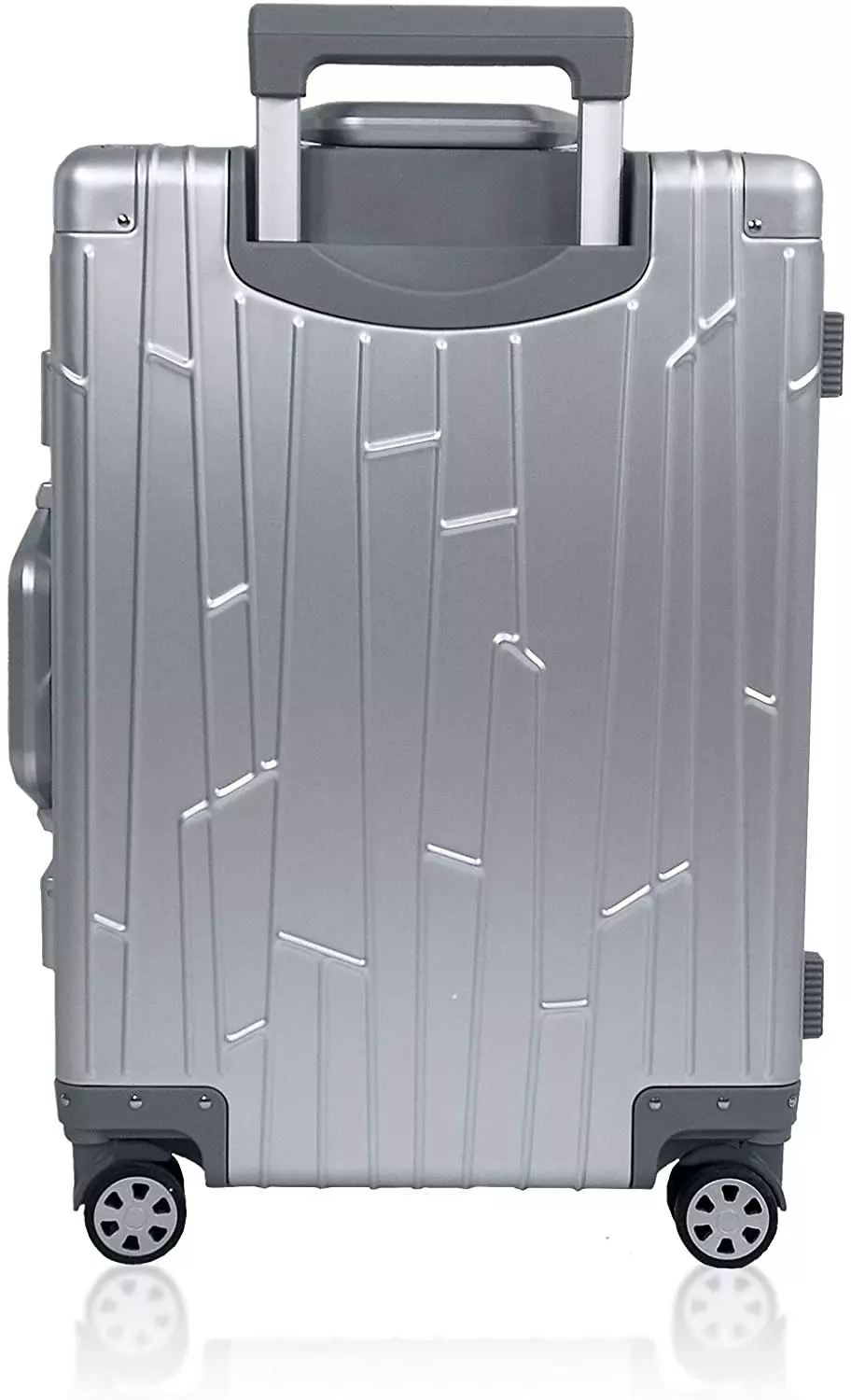 ZUMAHA Still Aluminium-Kabinengepäck-Seitenöffnungsabdeckung Trolley-Koffer  mit Frontöffnung 20-Zoll-Hardside-Gepäck-Universalrad-Koffer Glatt