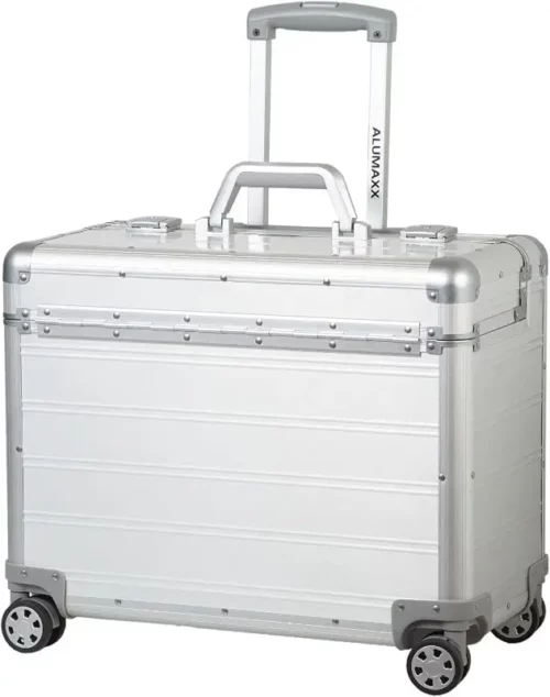 Alumaxx Trolley Koffer aus Aluminium in Silber Schwarz Handgepäck