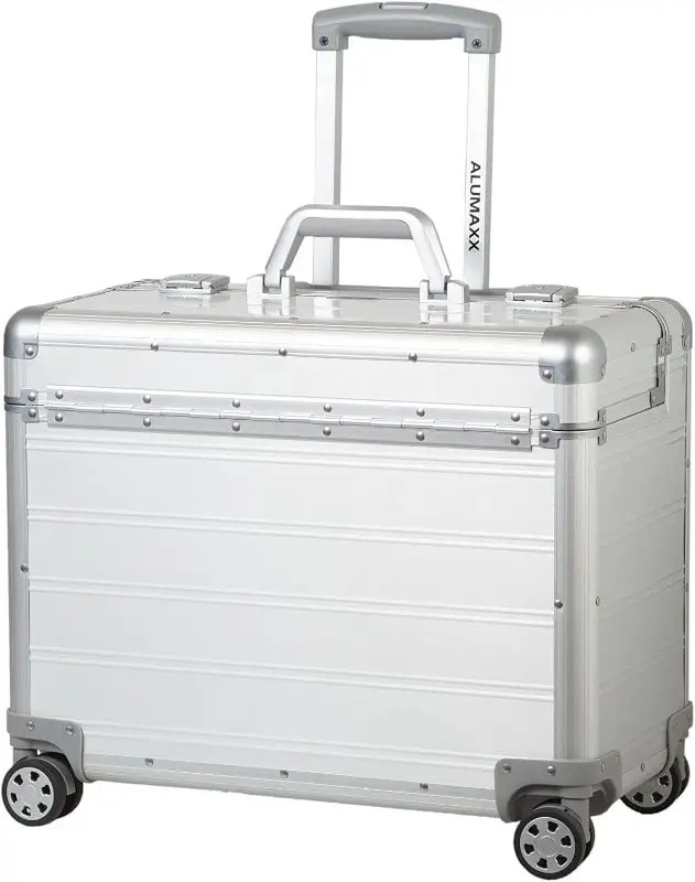 Silber Schwarz ALUMAXX Koffer Trolley Handgepäck